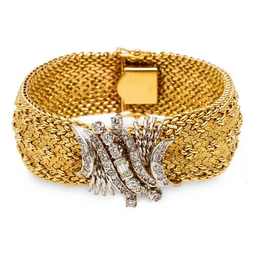 GIA 14k Gold and Diamond Bracelet