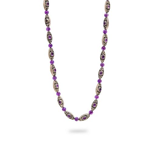 GIA Georg Jensen Style Silver and Amethyst necklace