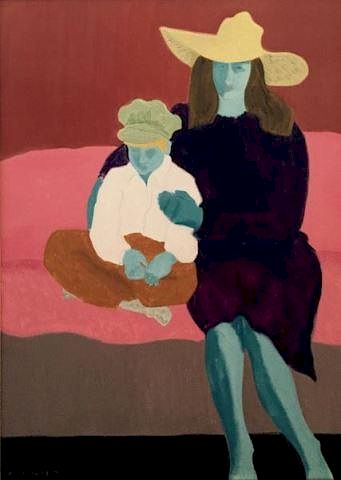 AVERY, March. Oil on Board "Mother and Son" 1981.