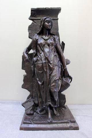 GUILLOT, Anatole Jean. Large Bronze "Rebecca at