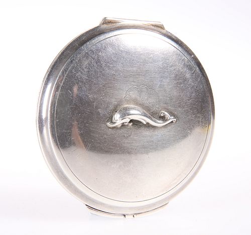 GEORG JENSEN, A SILVER POWDER COMPACT, embellished with a d