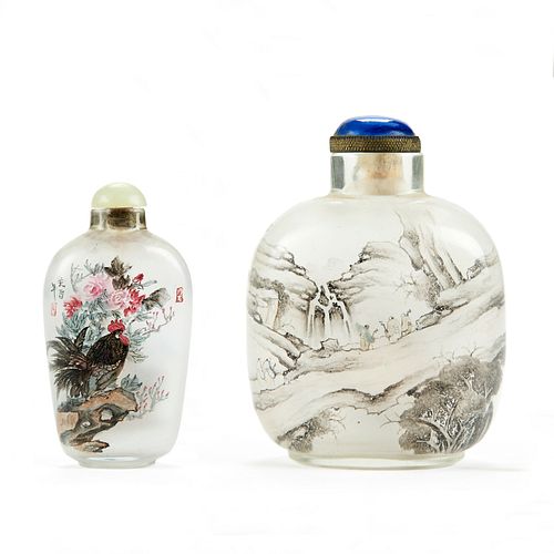 Grp: 2 Chinese Inside Painted Glass Snuff Bottles