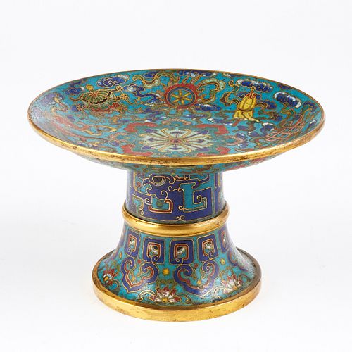 Chinese Imperial Mid-Qing Cloisonne Ritual Dish