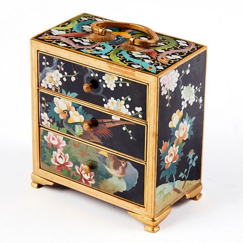 Ando Cloisonne Miniature Chest of Drawers