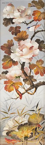 Wah Kee Wu Oil on Silk Painting