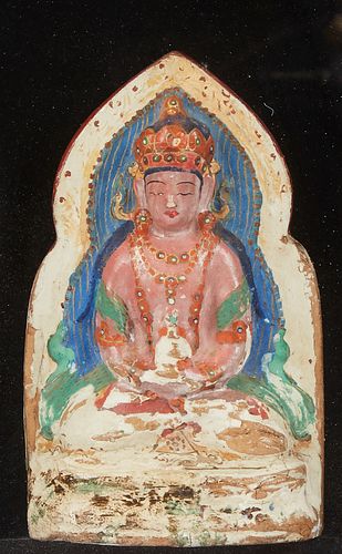 18th c. Chinese Tibetan Ceramic Buddha