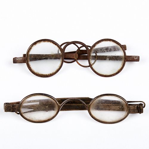 Grp: 2 Coin Silver Spectacles Glasses - D. Chandler NYC