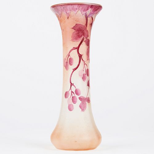 Legras Signed French Cameo Art Glass Flower Vase