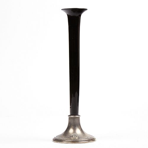 SilverCrest SMAC Sterling on Bronze Art Glass Vase