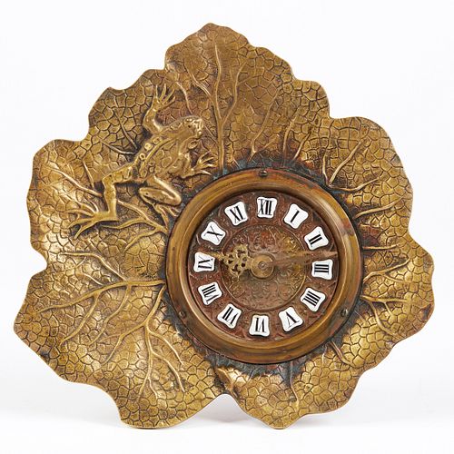 New Haven Clock Co. Lily Pad Frog Metal Clock