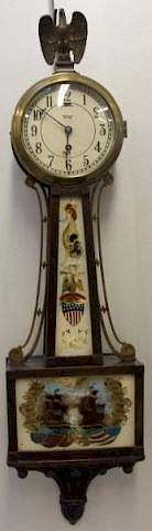 Tiffany & Co Banjo Clock with Eglomise