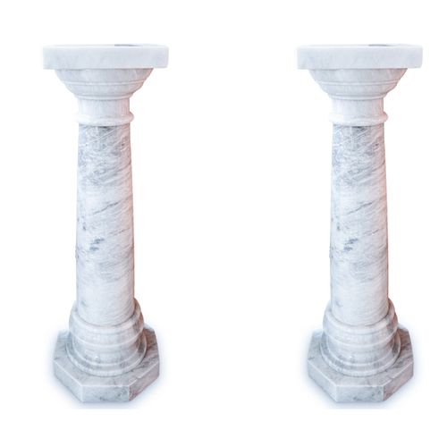 White Marble Pedestals