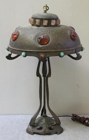 Austrian Chunk Glass Table Lamp.
