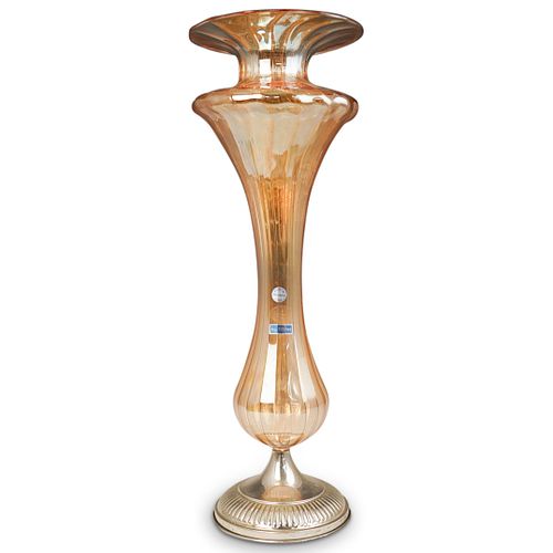 Tall Murano & Sterling Silver Vase