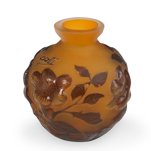 Galle Style Cameo Glass Vase