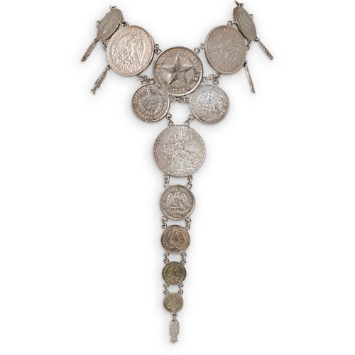 A Silver Pesos Coin Ladies Necklace