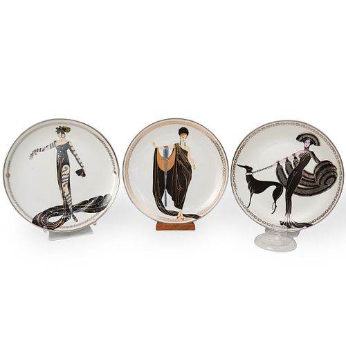 3 Erte Collectible Dishes