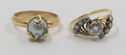JEWELRY. 14kt Gold Ring Grouping.
