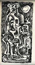 John Ulbricht,Abstract Figures Ink on paper 