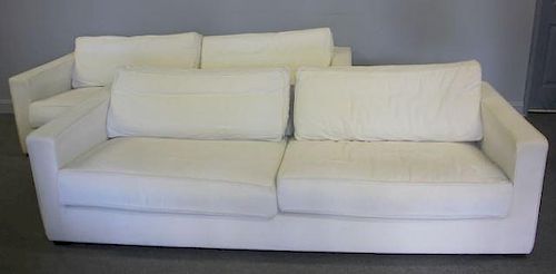 Pair of Modern Tresserra Upholstered Sofas.