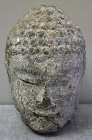 Antique / Vintage Asian Carved Stone Buddha Head.