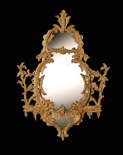 18th Century Chippendale Period Carved Giltwood Mirror