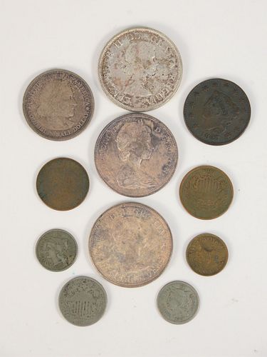 Mixed coin lot of US and Canadian coins.