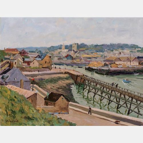 Laurent Vialet (b. 1967) Le Port de Fecamp Oil on canvas