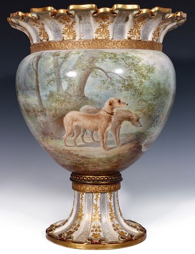 IMPORTANT DOULTON JARDINIERE FOR TIFFANY BY HY MITCHELL