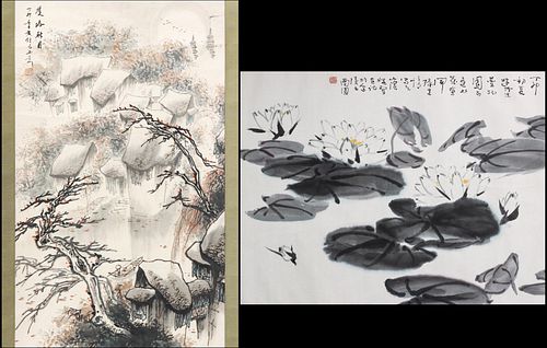 TWO LATE 20TH CENTURY CHINESE WATERCOLOR PAINTINGS