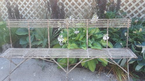 Folding Wrought Iron Garden Seat - Courtesy Finnegan Gallery