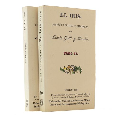 Linati, Galli y Heredia. El Iris. Periódico Crítico y Literario.  México: Universidad Nacional Autónoma de México, 1986. Piezas: 2.