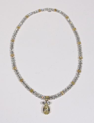 Oscar Heyman Yellow & White Diamond Necklace