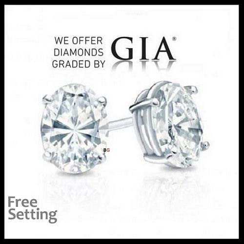 6.02 carat diamond pair Oval cut Diamond GIA Graded 1) 3.01 ct, Color H, VS1 2) 3.01 ct, Color H, VS2. Unmounted. Appraised Value: $140,100 