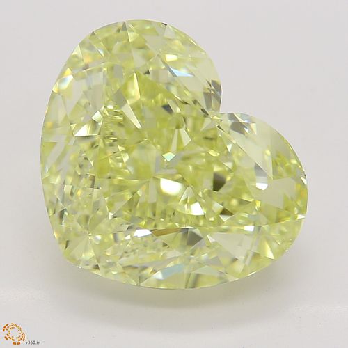5.03 ct, Natural Fancy Yellow Even Color, VS1, Heart cut Diamond (GIA Graded), Unmounted, Appraised Value: $142,800 