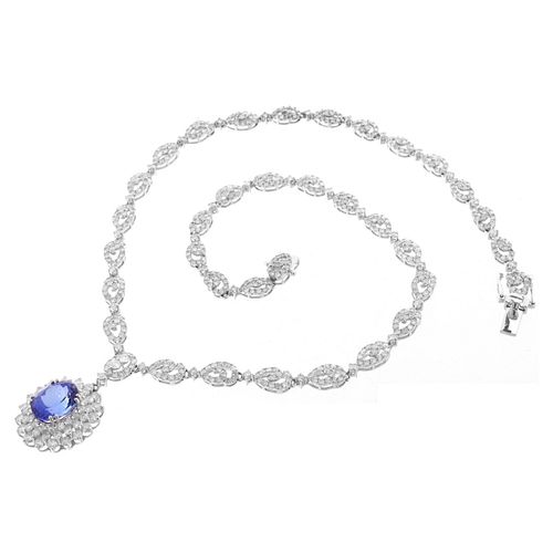 Tanzanite, Diamond and 18K Necklace
