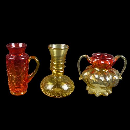 Three (3) Blenko Art Glass Vases