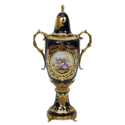 Continental Sevres Style Covered Urn