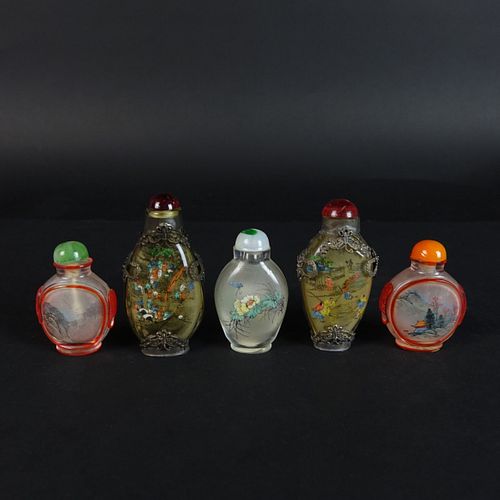 Five (5) Chinese Snuff Bottles