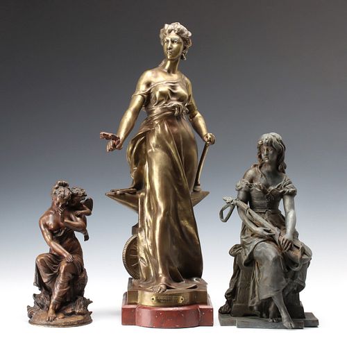 BRONZE AND SPELTER STATUES INCLUDING ANSONIA
