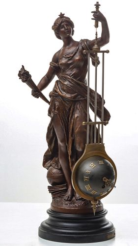 A HIGH QUALITY ANTIQUE FRENCH FIGURAL MYSTERY CLOCK
