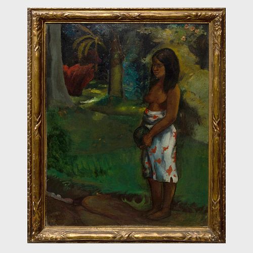 Style of Paul Gauguin: Tahitian Figure in a Forest