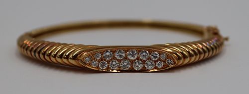 JEWELRY. French 18kt Gold and Diamond Bracelet.
