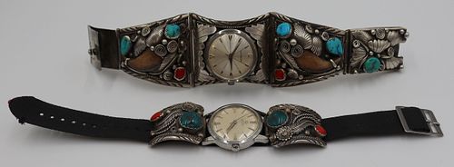 JEWELRY. (2) Men's Southwest Sterling Watches.