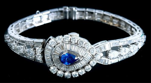 Art Deco Hamilton Sapphire & Diamond Watch