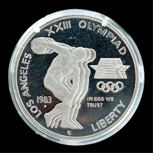 Uncirculated Proof 1983 & 1984 Olympic Silver Coin
