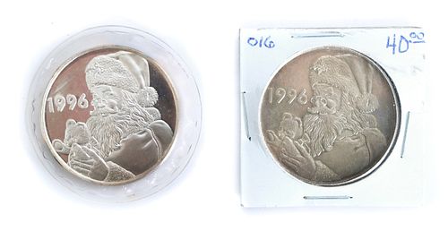 2 1996 Silver Christmas Coins