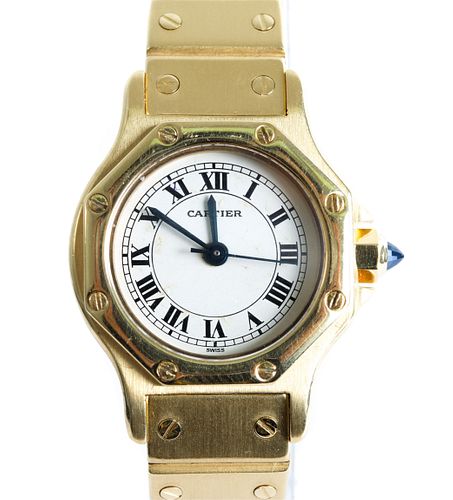 Cartier Santos Octagon 18K YG Women's Watch