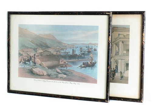 2 Lithographs from Bruce Views of Hong Kong, 1846