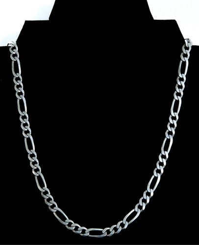 Large Italian Sterling Silver Chain link Necklace